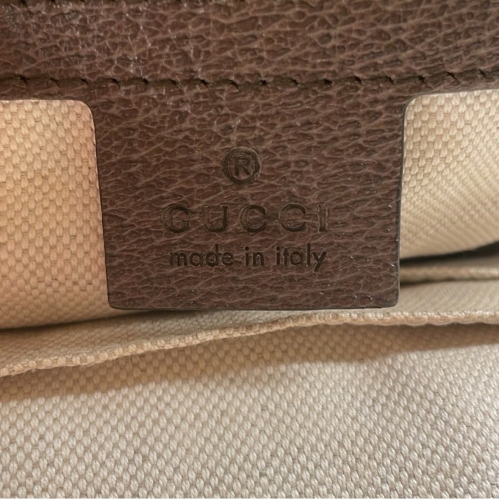 Gucci Monogram Backpack with Gold and Red Accents - Picture 6 of 10